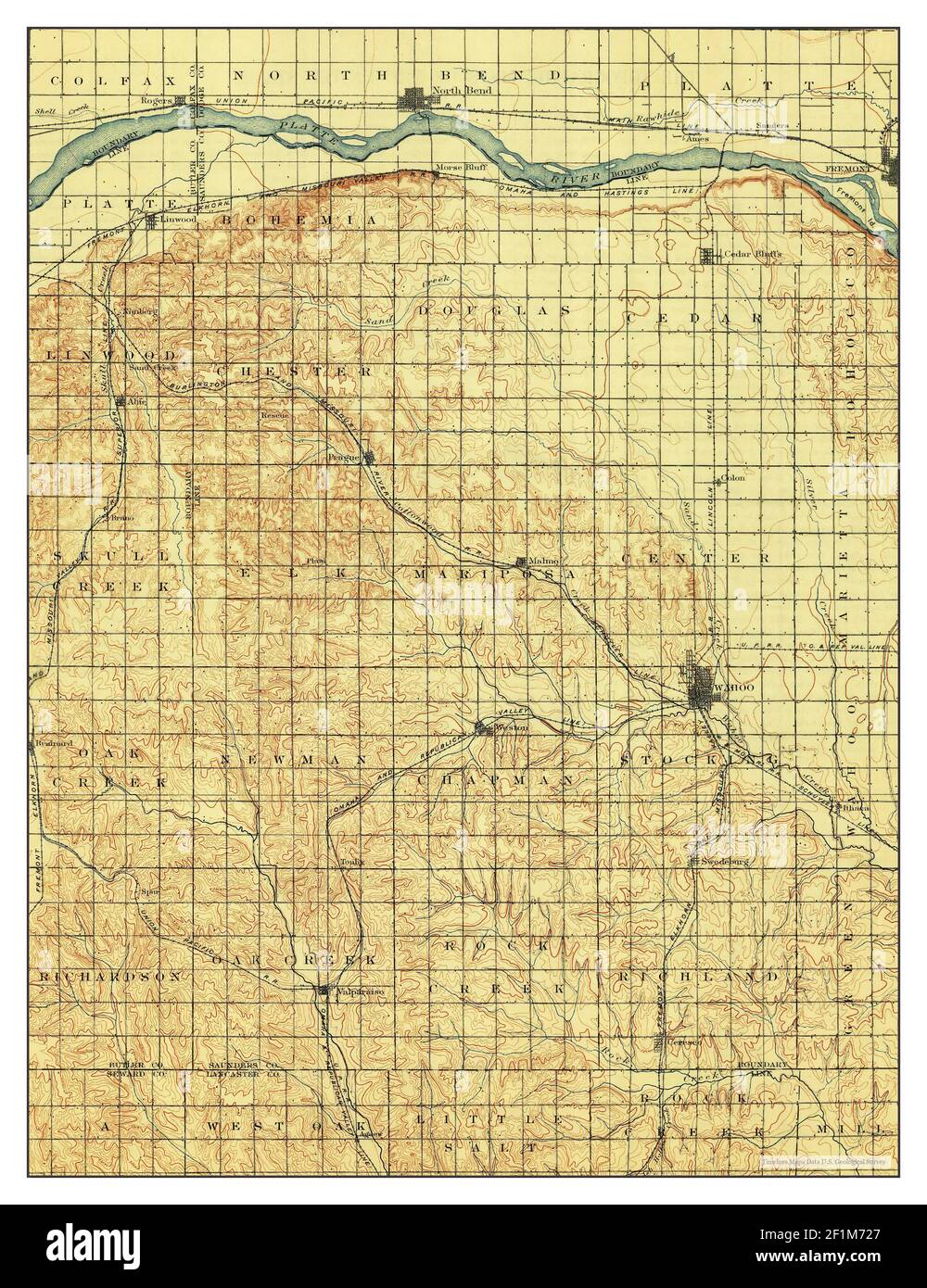 Wahoo, Nebraska, map 1899, 1125000, United States of America by Timeless Maps, data U.S
