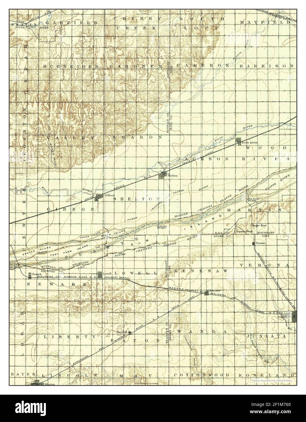 Wood River, Nebraska, map 1896, 1125000, United States of America by