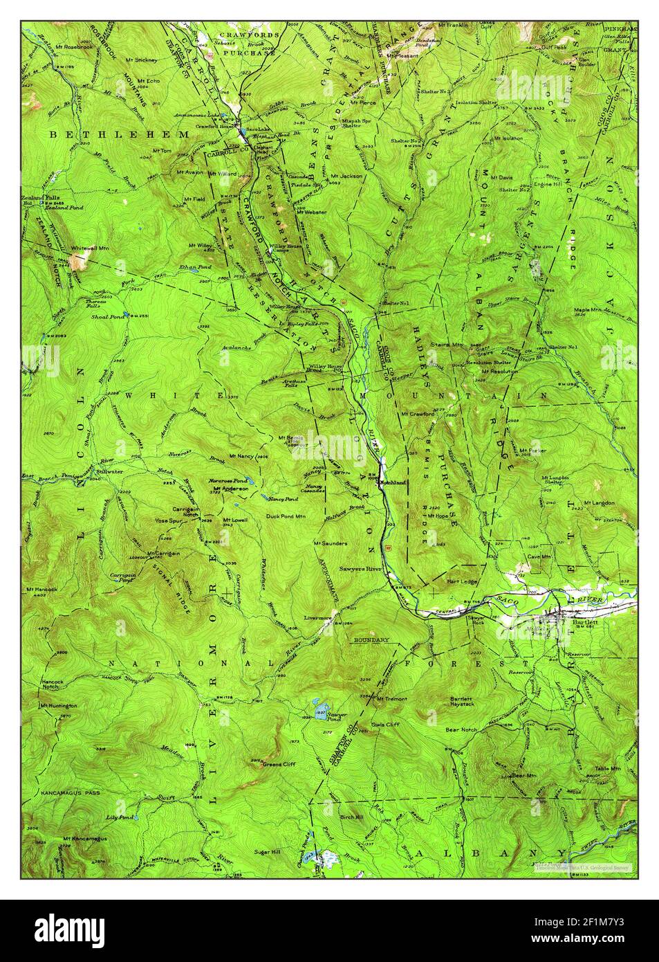 Crawford Notch, New Hampshire, map 1946, 1:62500, United States of ...