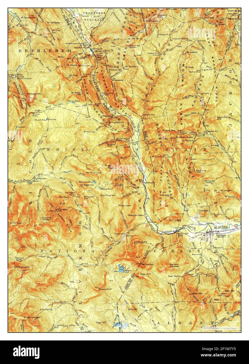 Crawford Notch, New Hampshire, map 1950, 162500, United States of