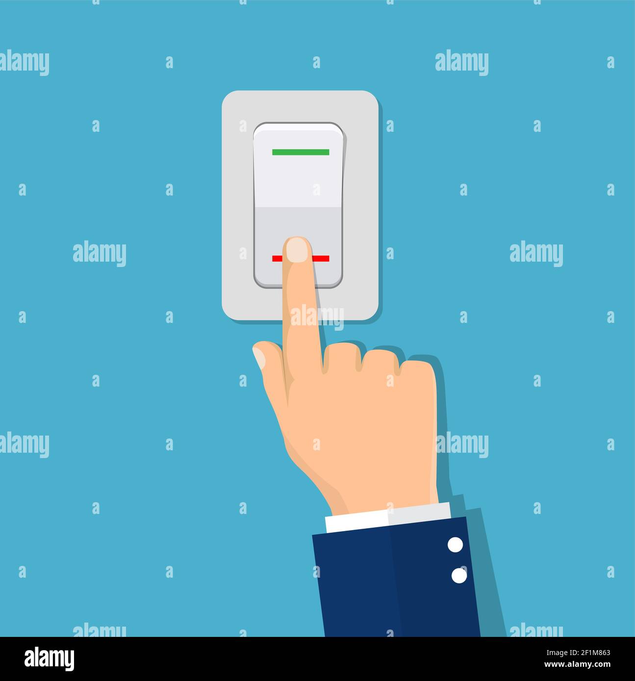 Man hand push button switch Stock Vector Image & Art Alamy