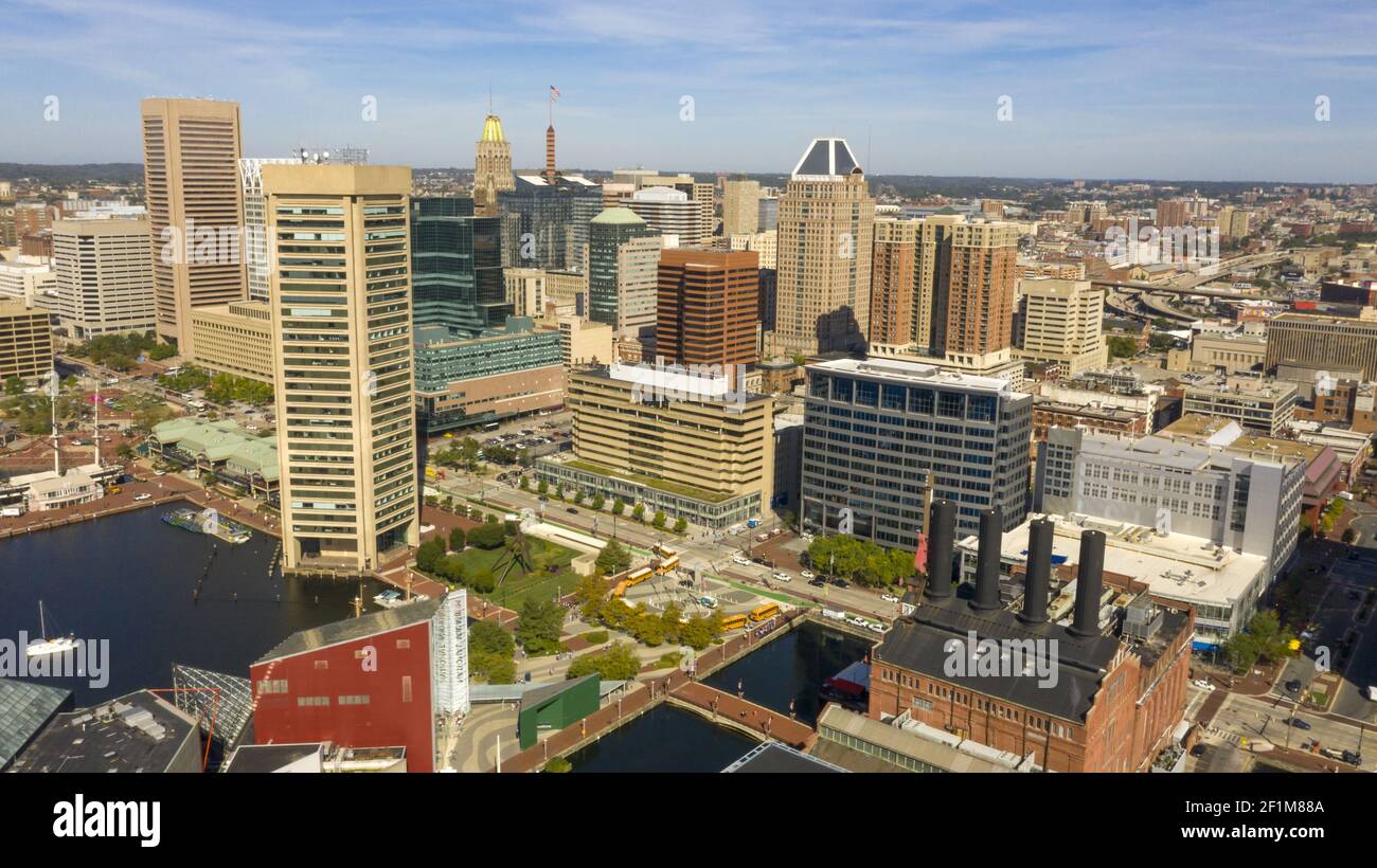 Inner Harbor Tall Buildings Downtown Architecture Baltimore Maryland Stock Photo Alamy