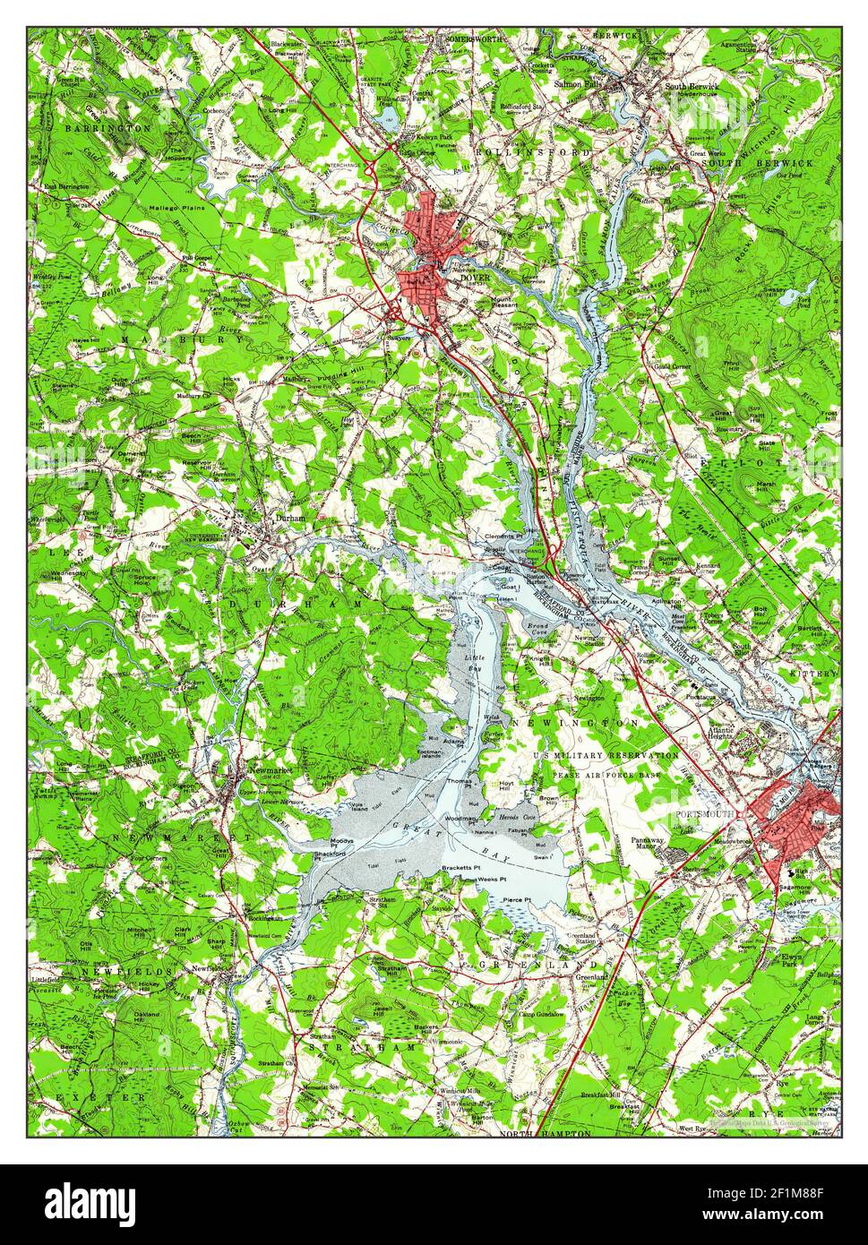 Dover, New Hampshire, map 1956, 162500, United States of America by