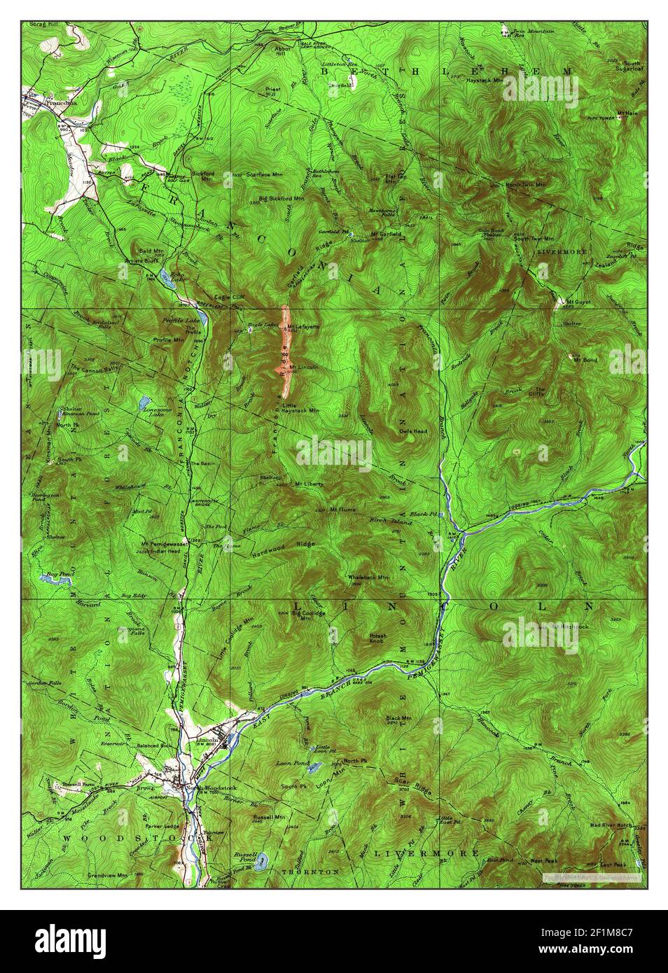 Franconia new hampshire map Cut Out Stock Images & Pictures Alamy