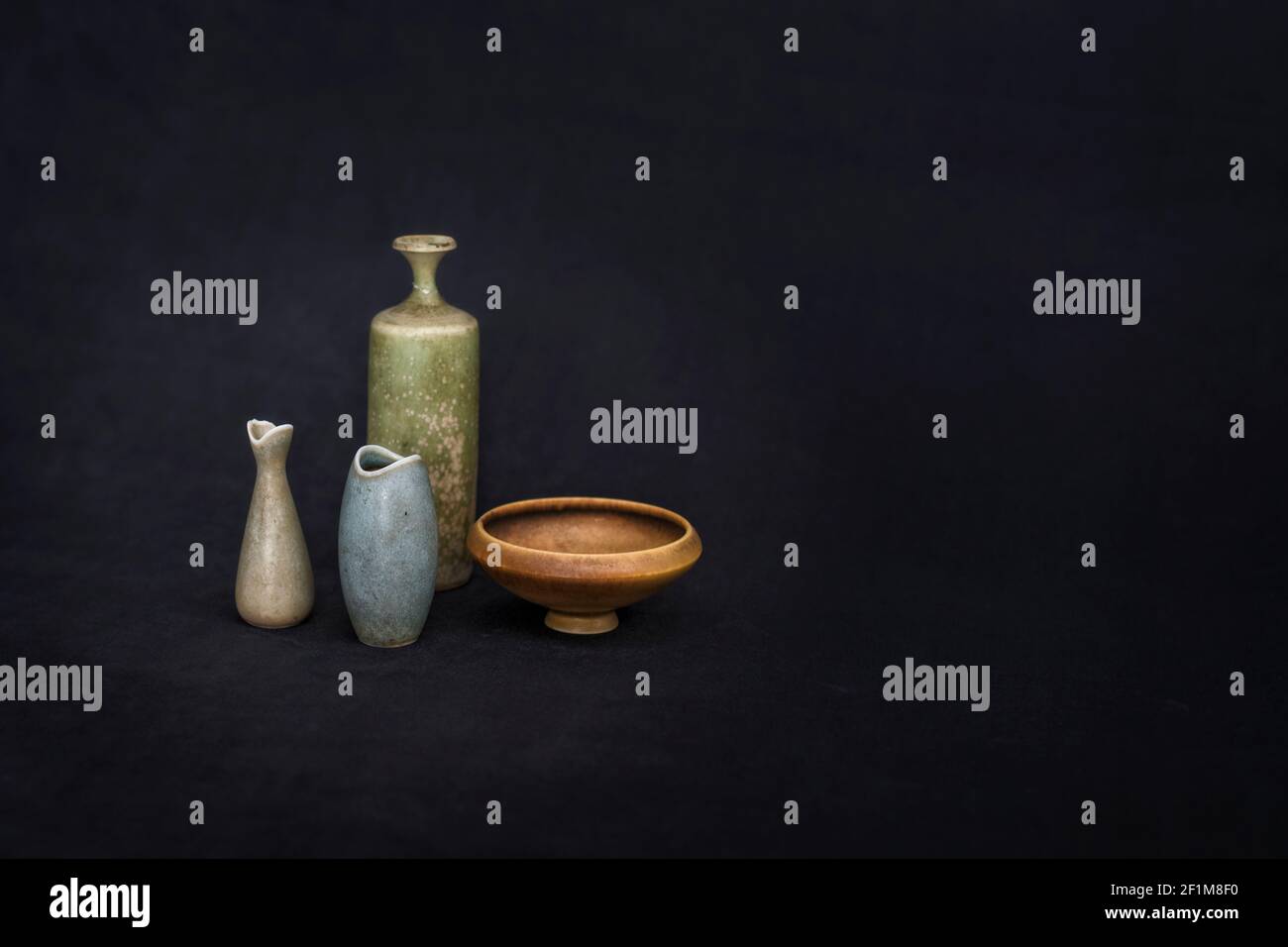 Pottery on grey background Stock Photo