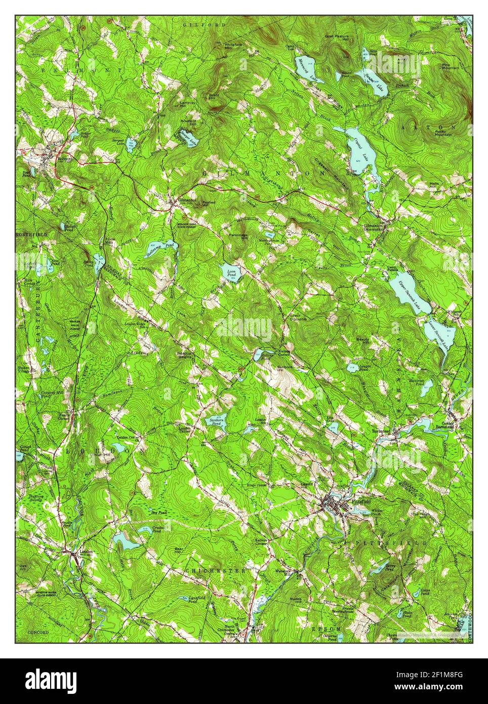 Gilmanton, New Hampshire, map 1957, 162500, United States of America
