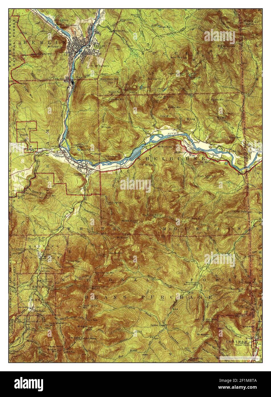 Gorham, New Hampshire, map 1942, 1:62500, United States of America by Timeless Maps, data U.S. Geological Survey Stock Photo