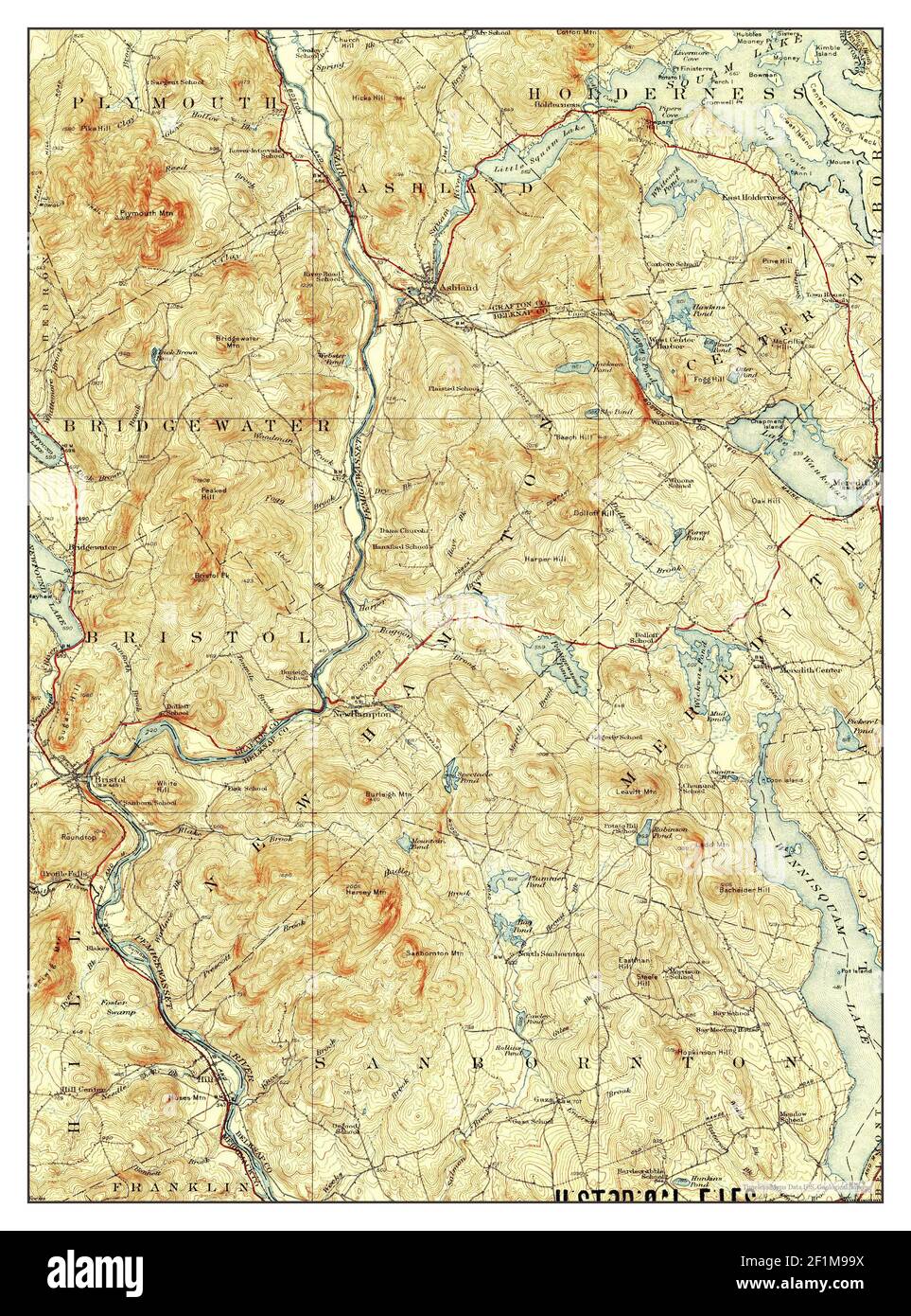 Holderness, New Hampshire, map 1927, 1:62500, United States of America by Timeless Maps, data U.S. Geological Survey Stock Photo