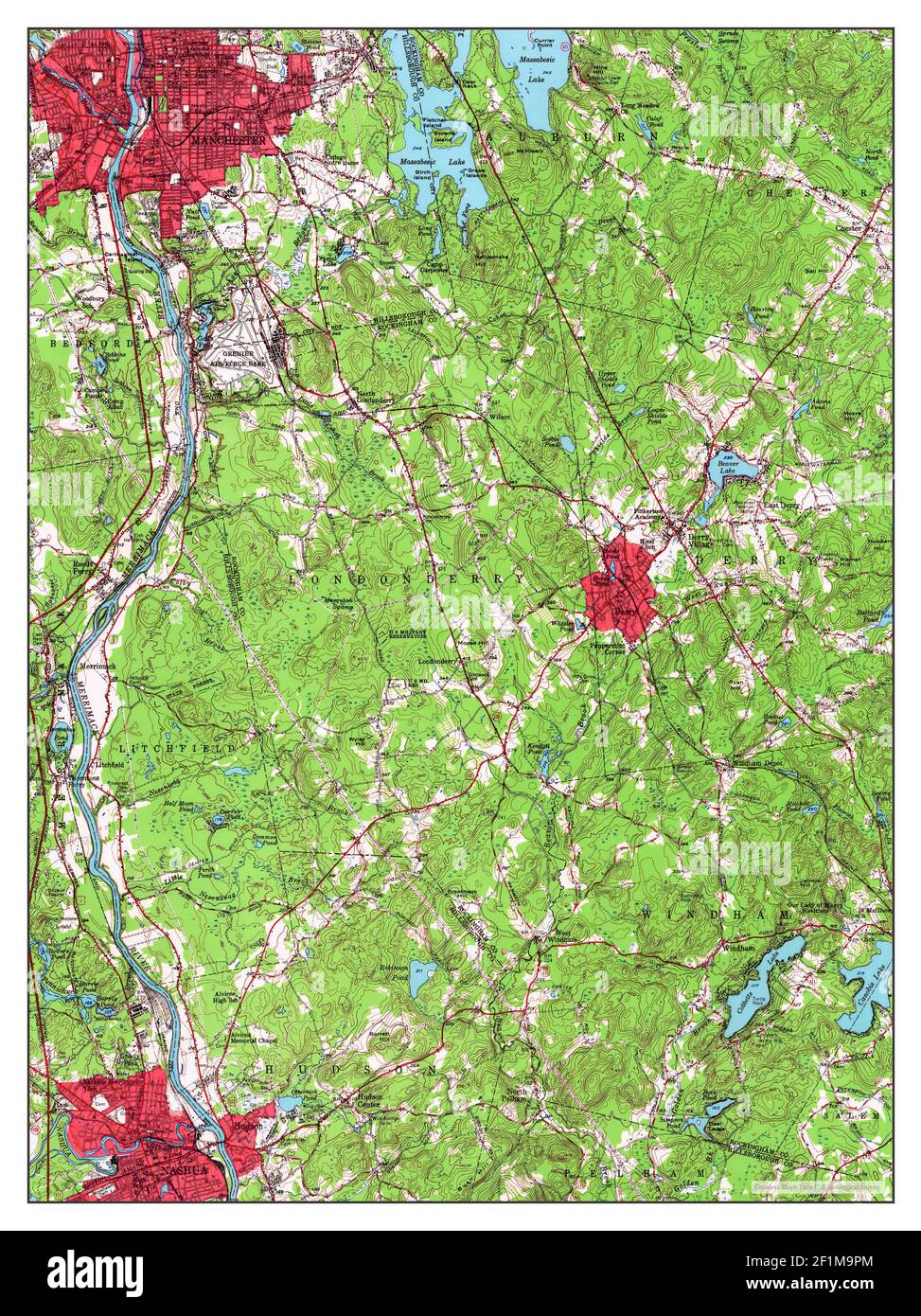 Manchester, New Hampshire, map 1953, 162500, United States of America