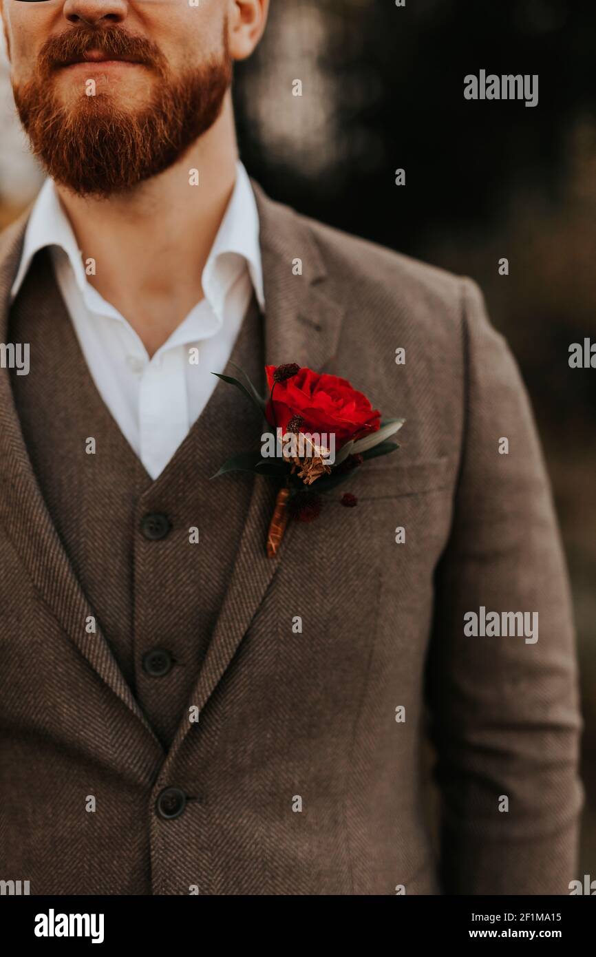 Mid section of groom Stock Photo
