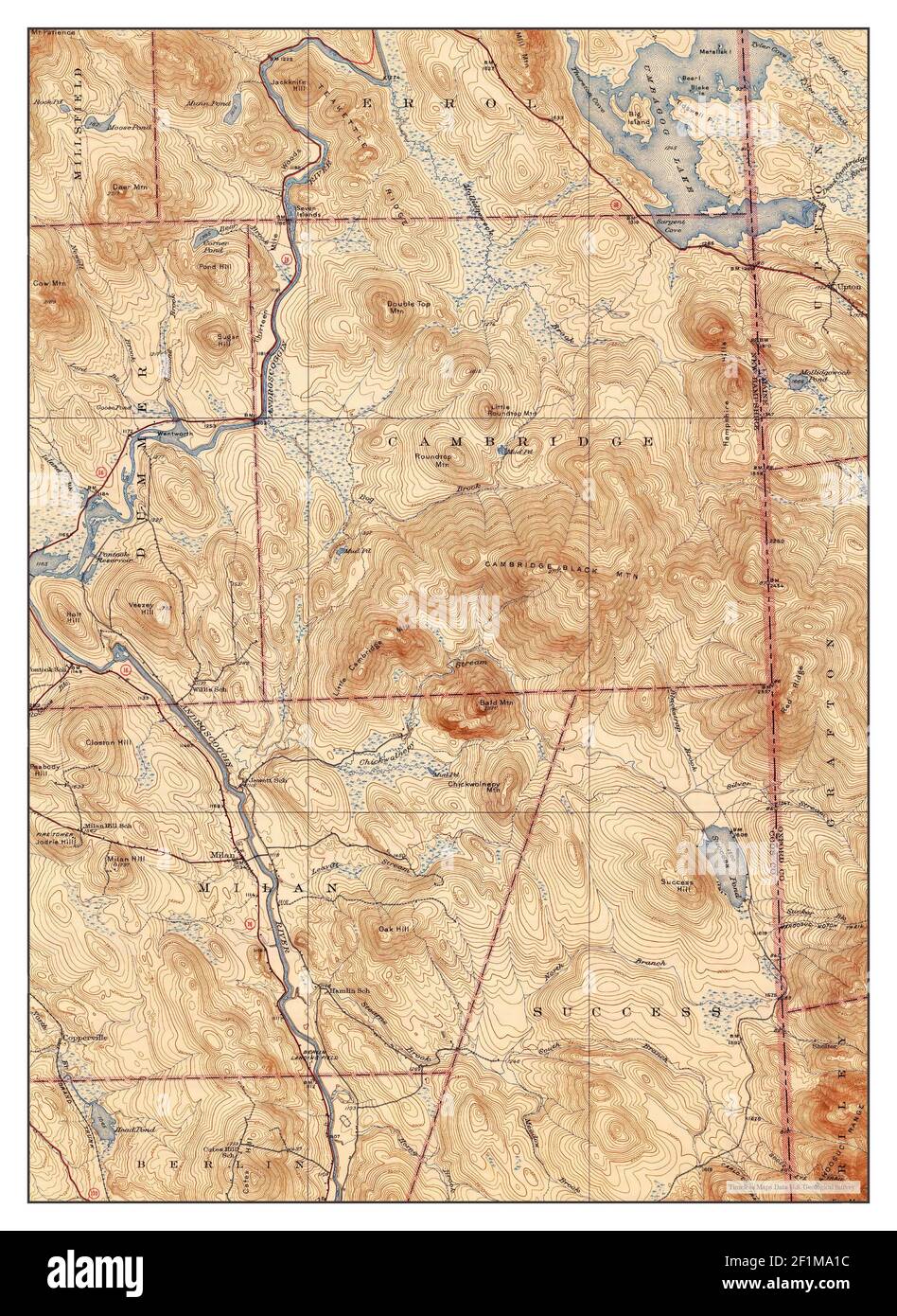 Milan, New Hampshire, map 1933, 162500, United States of America by