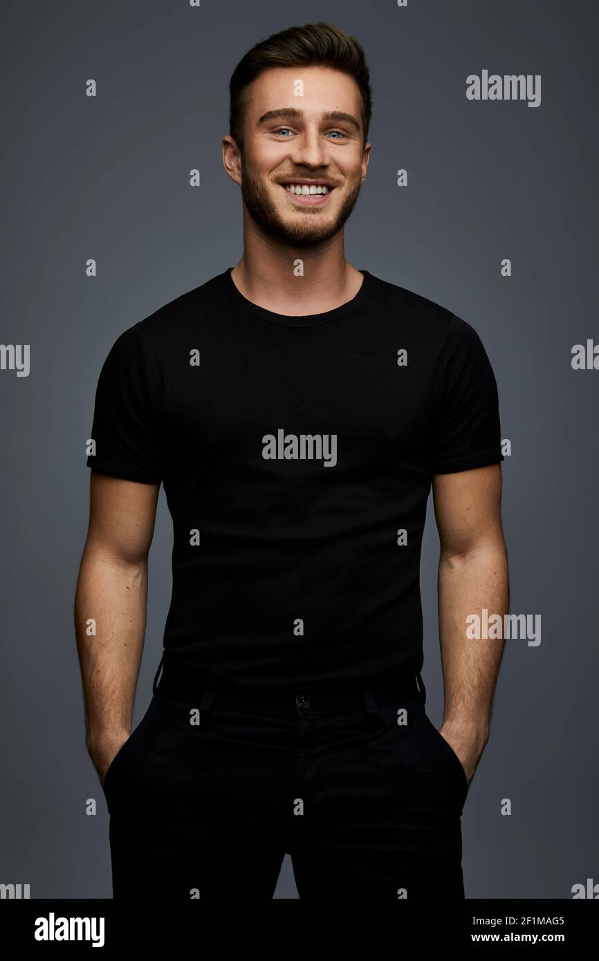 Happy black man studio shot hi-res stock photography and images - Alamy