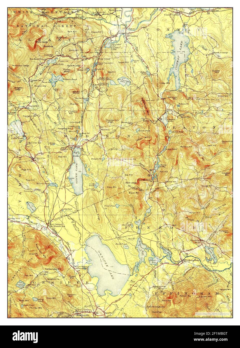 Ossipee Lake, New Hampshire, map 1930, 162500, United States of
