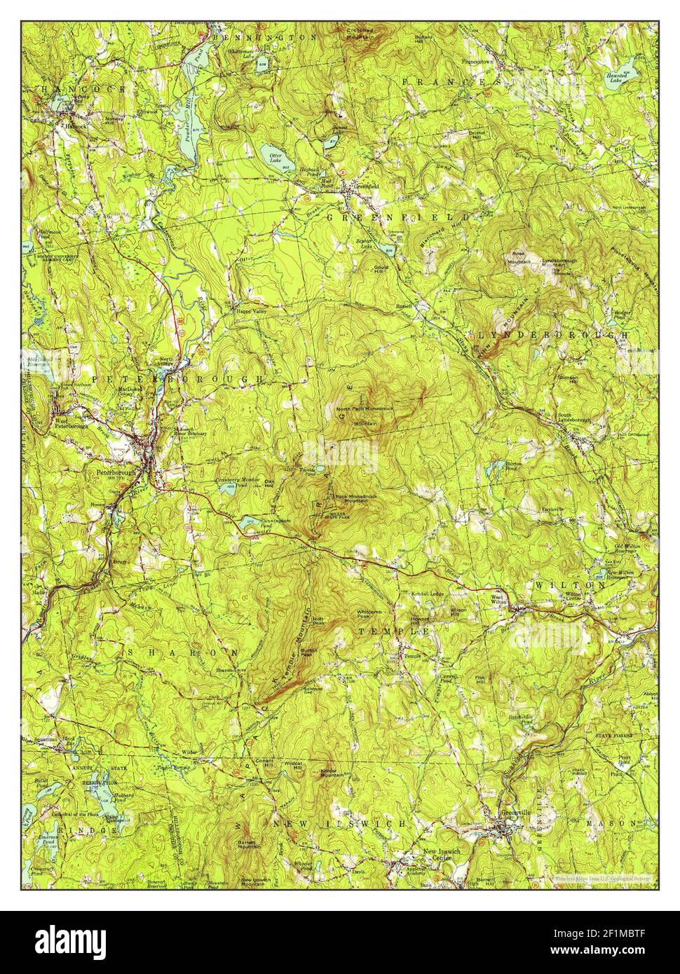 Peterborough, New Hampshire, map 1953, 162500, United States of