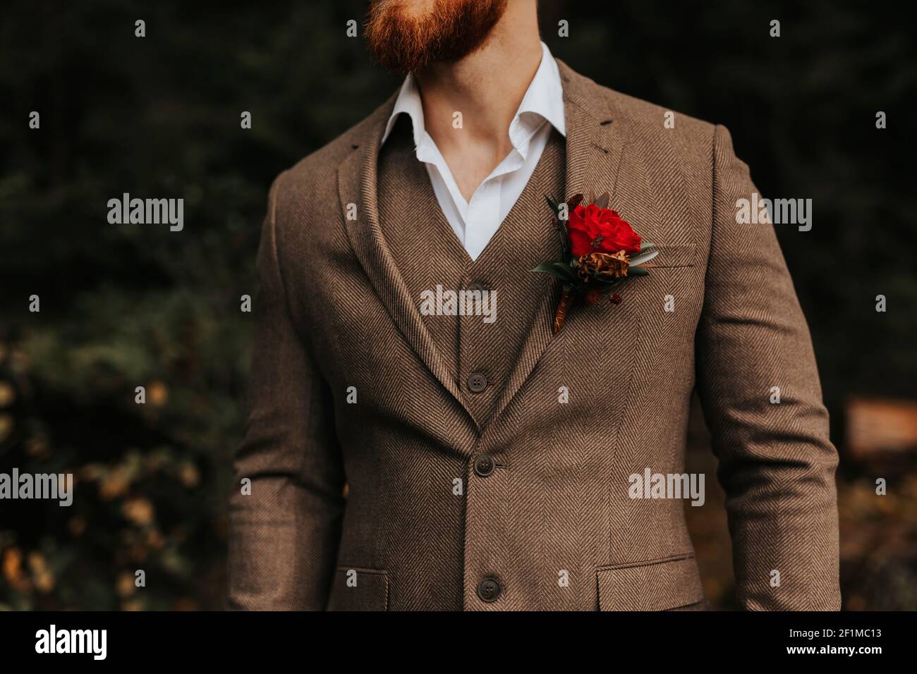 Mid section of groom Stock Photo