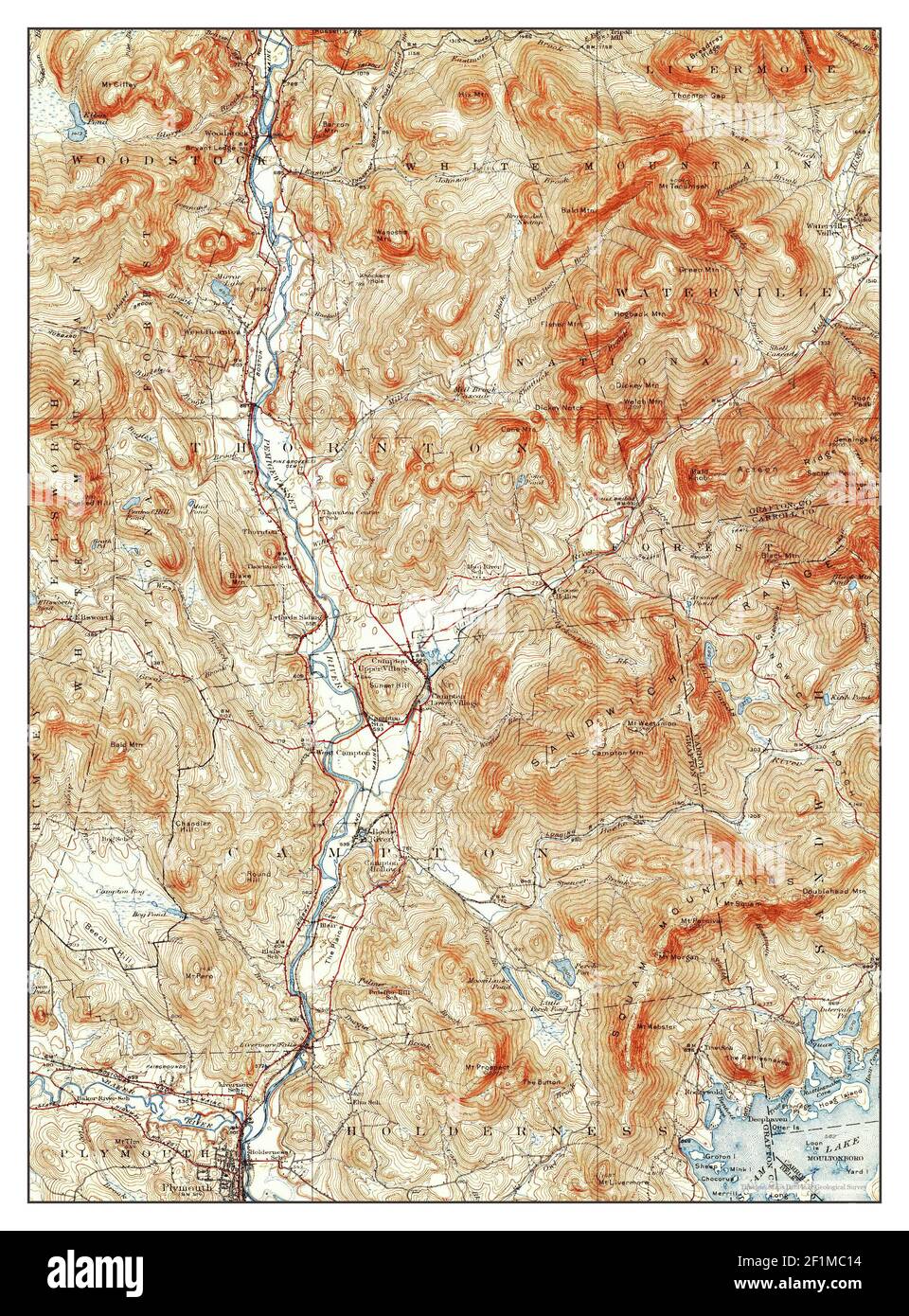 Historical map of Plymouth, New Hampshire from 1931