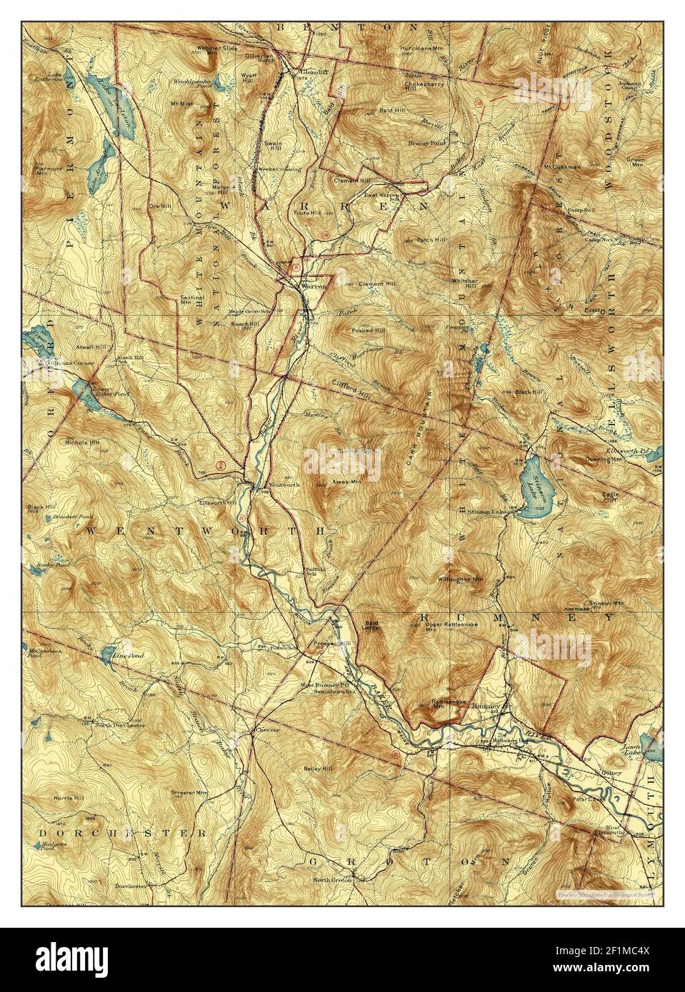Rumney, New Hampshire, map 1932, 162500, United States of America by