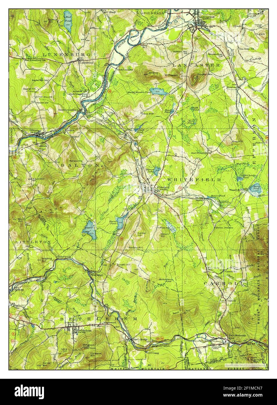 Whitefield new hampshire map hires stock photography and images Alamy