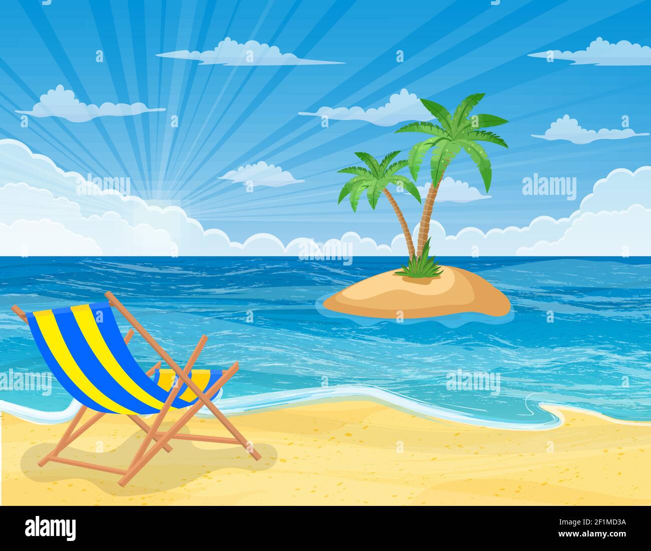 Caribbean beach chair palm tree island Stock Vector Images - Alamy, image size:1300x1100