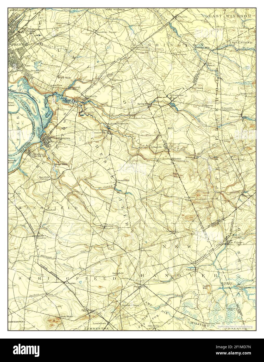 Bordentown, New Jersey, map 1906, 162500, United States of America by