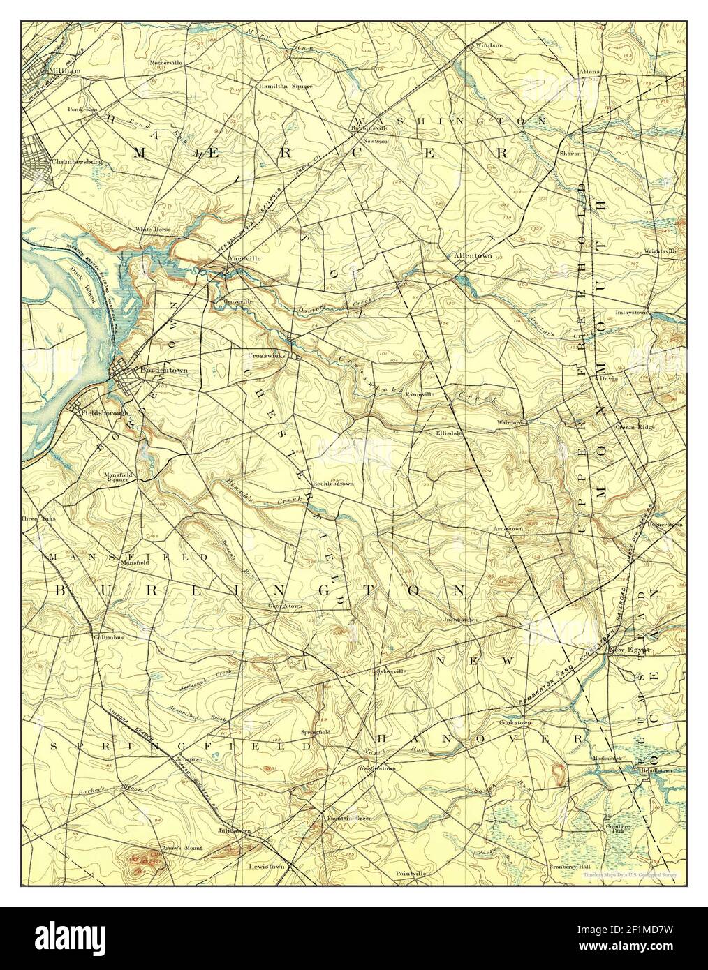 Bordentown, New Jersey, map 1888, 1:62500, United States of America by ...