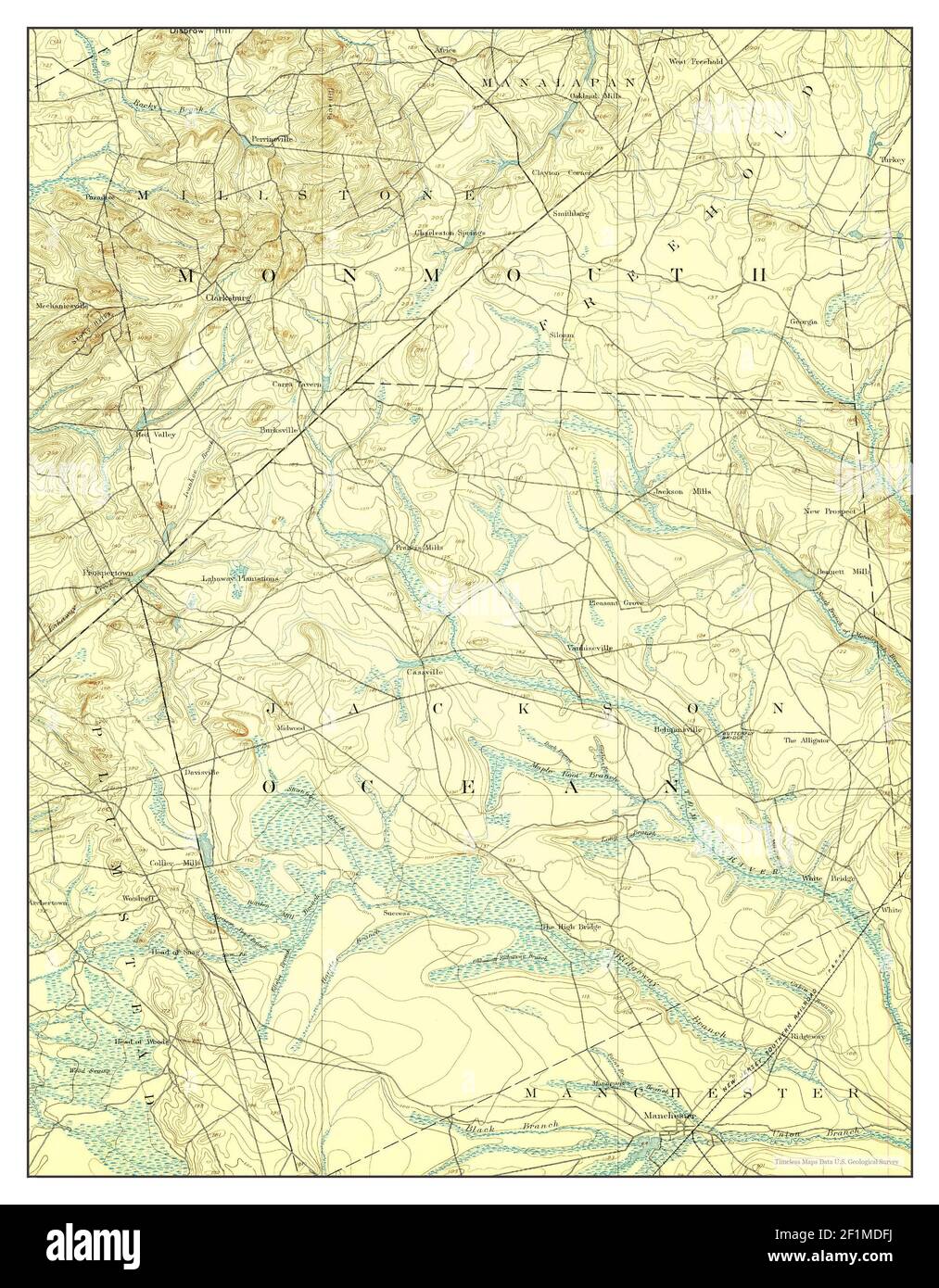 Cassville, New Jersey, map 1894, 1:62500, United States of America by Timeless Maps, data U.S. Geological Survey Stock Photo