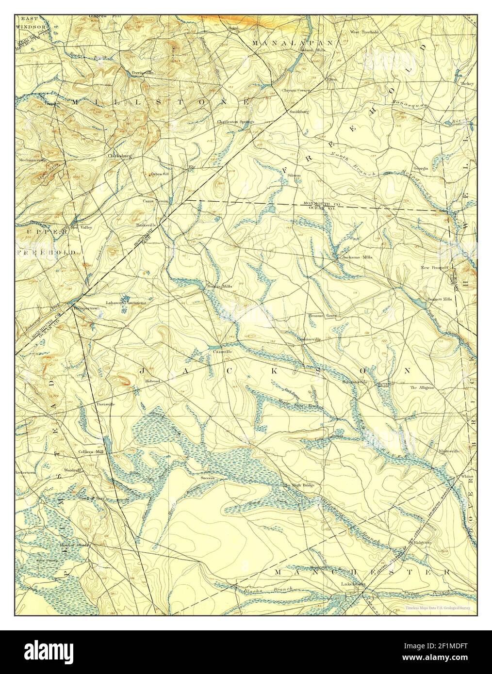 Cassville, New Jersey, map 1900, 1:62500, United States of America by Timeless Maps, data U.S. Geological Survey Stock Photo
