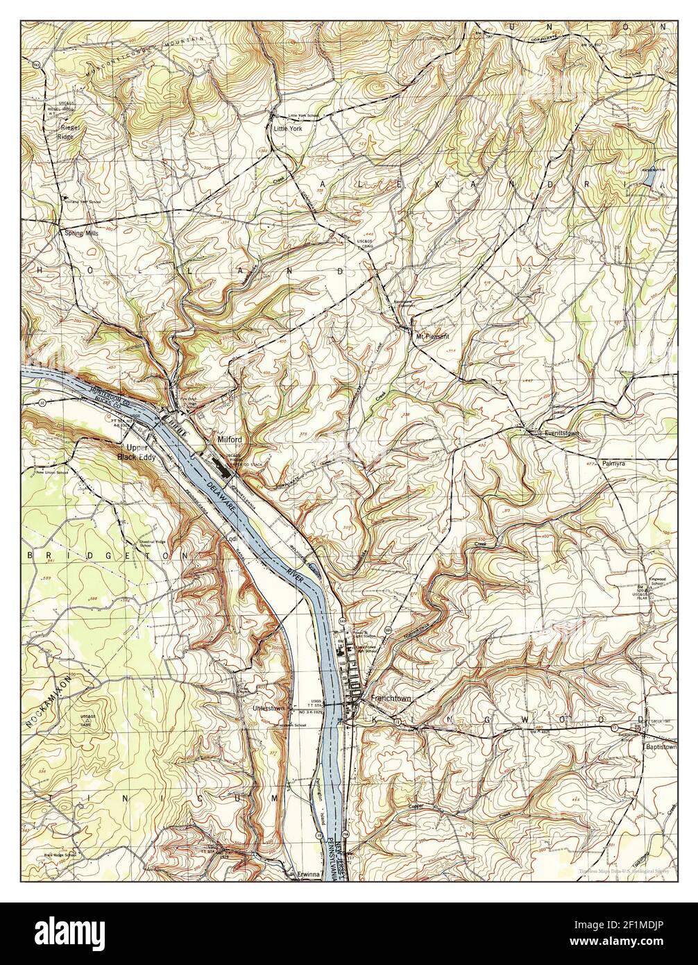 Map of frenchtown new jersey Cut Out Stock Images & Pictures Alamy