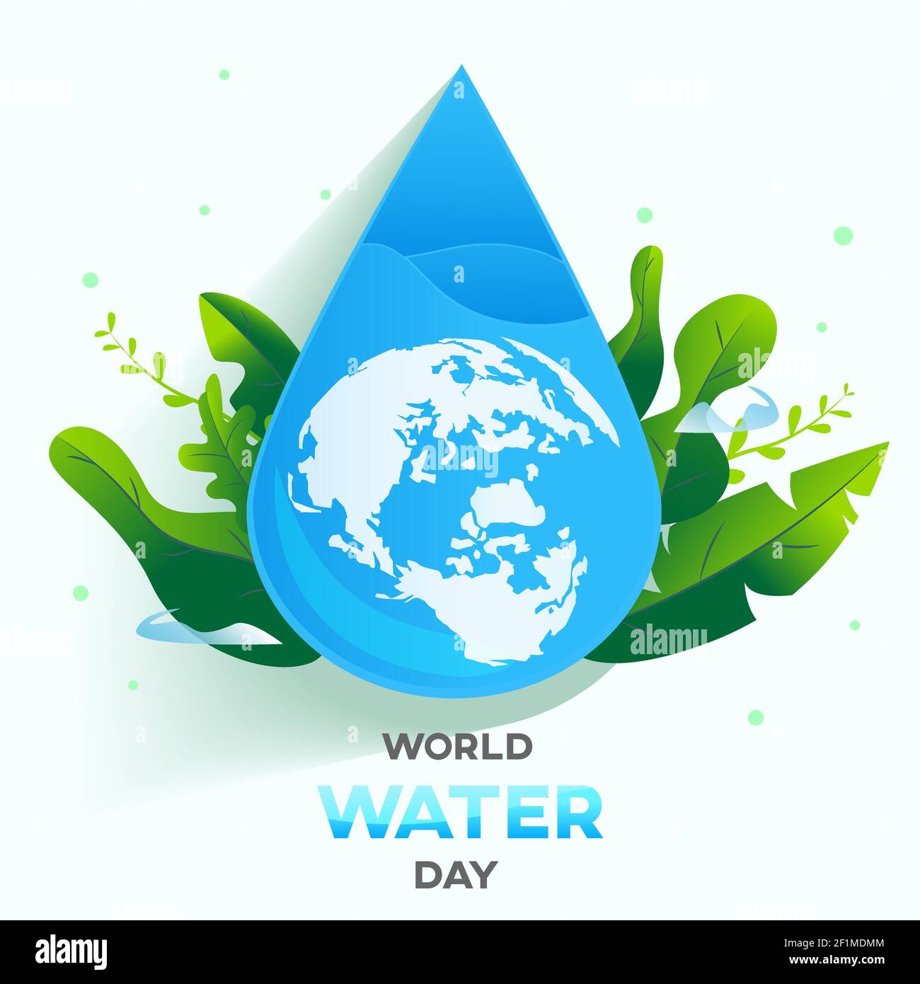 world water day white  background , greeting card or poster for campaign save water Stock Vector