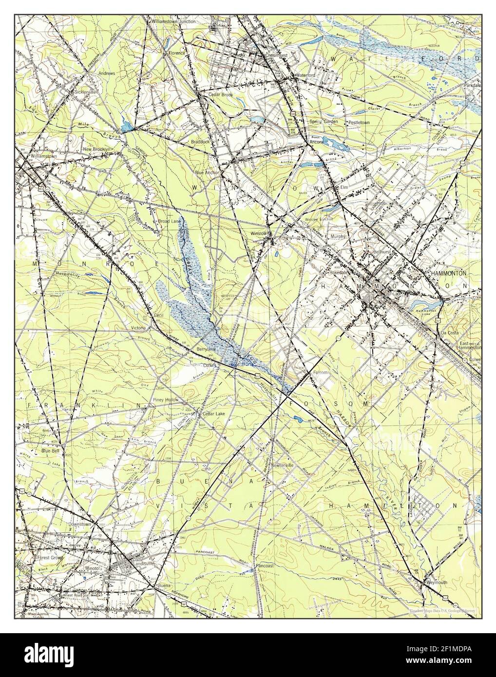 Hammonton, New Jersey, map 1942, 162500, United States of America by