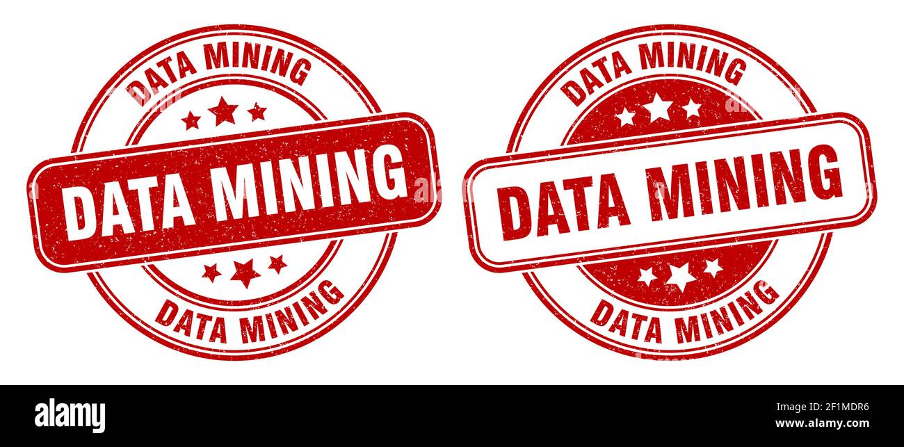data mining stamp. data mining sign. round grunge label Stock Vector