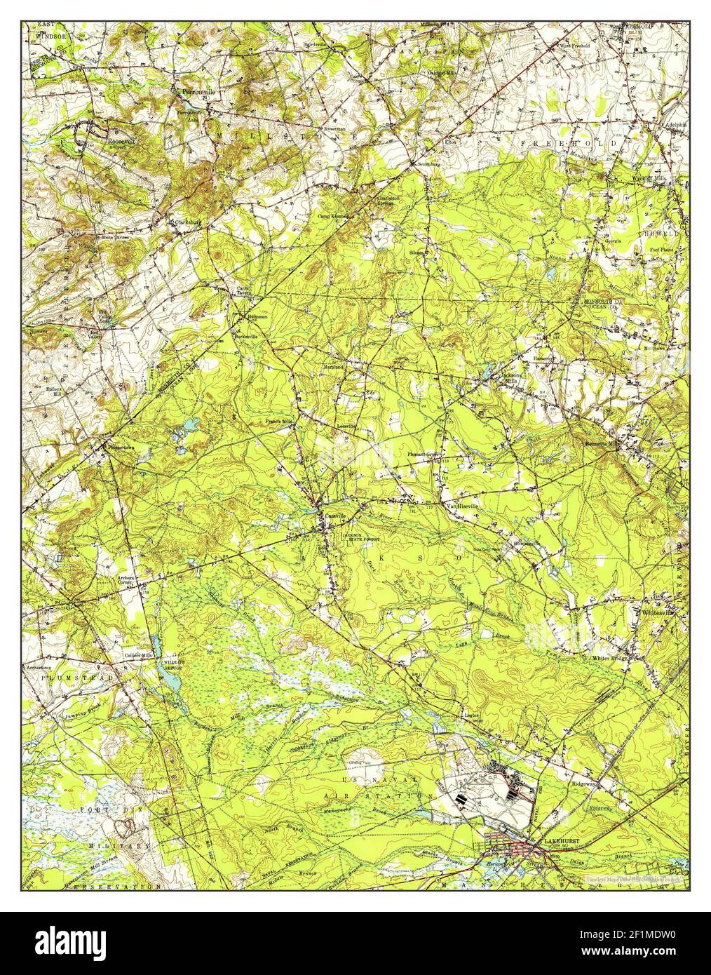 Lakehurst, New Jersey, map 1948, 162500, United States of America by