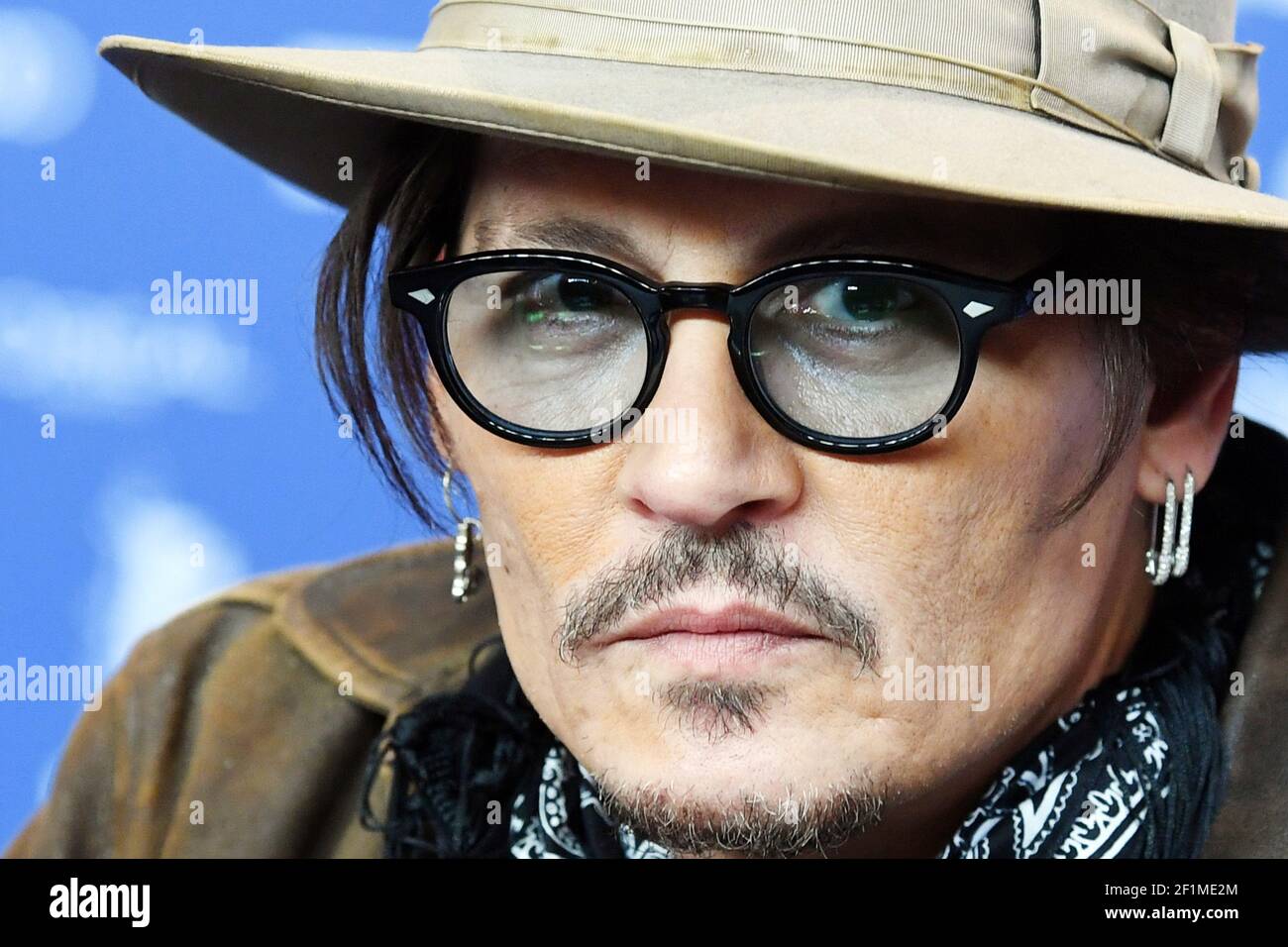 Johnny Depp attends the press conference for Minamata during the 70th Berlin International Film Festival. 21st February 2020 © Paul Treadway Stock Photo
