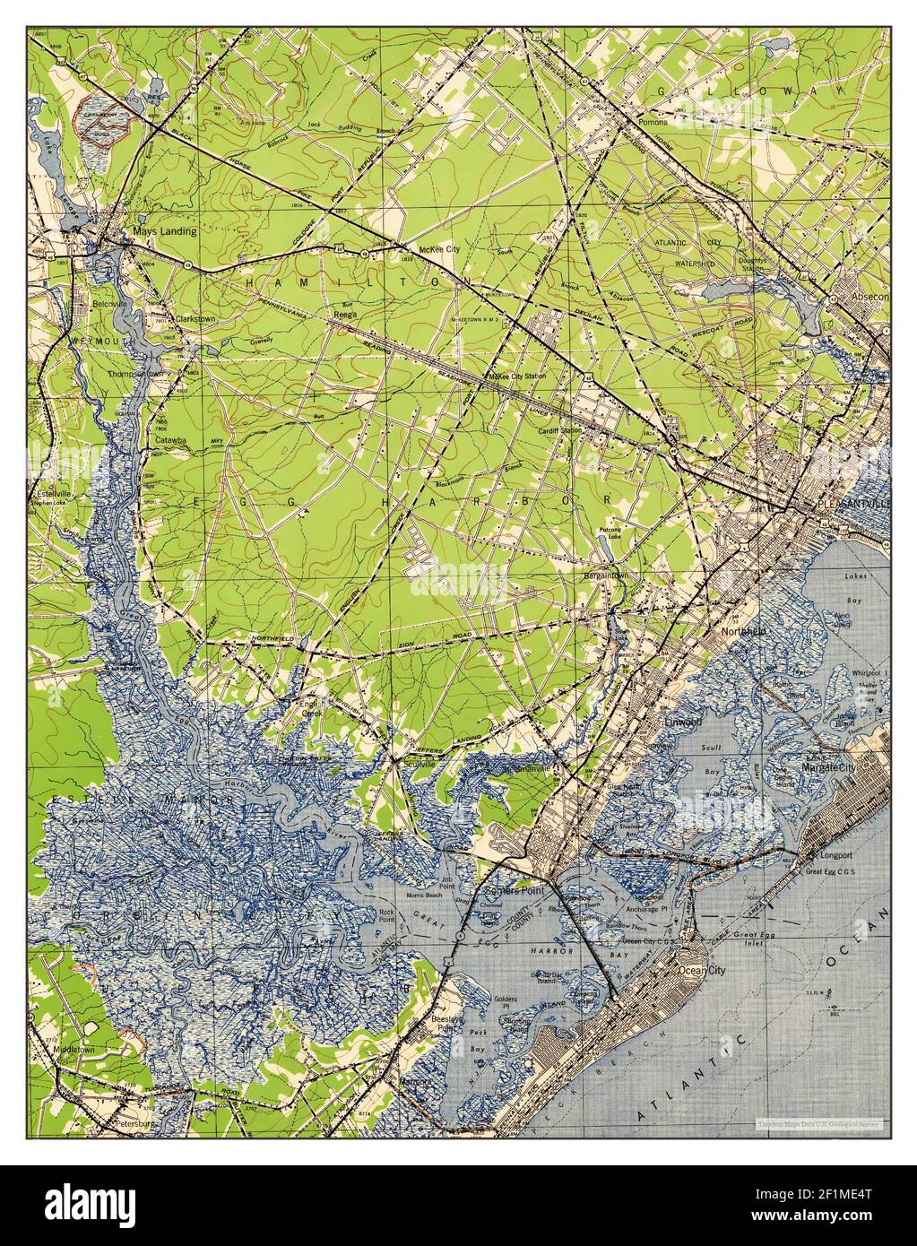 Pleasantville, New Jersey, map 1942, 162500, United States of America