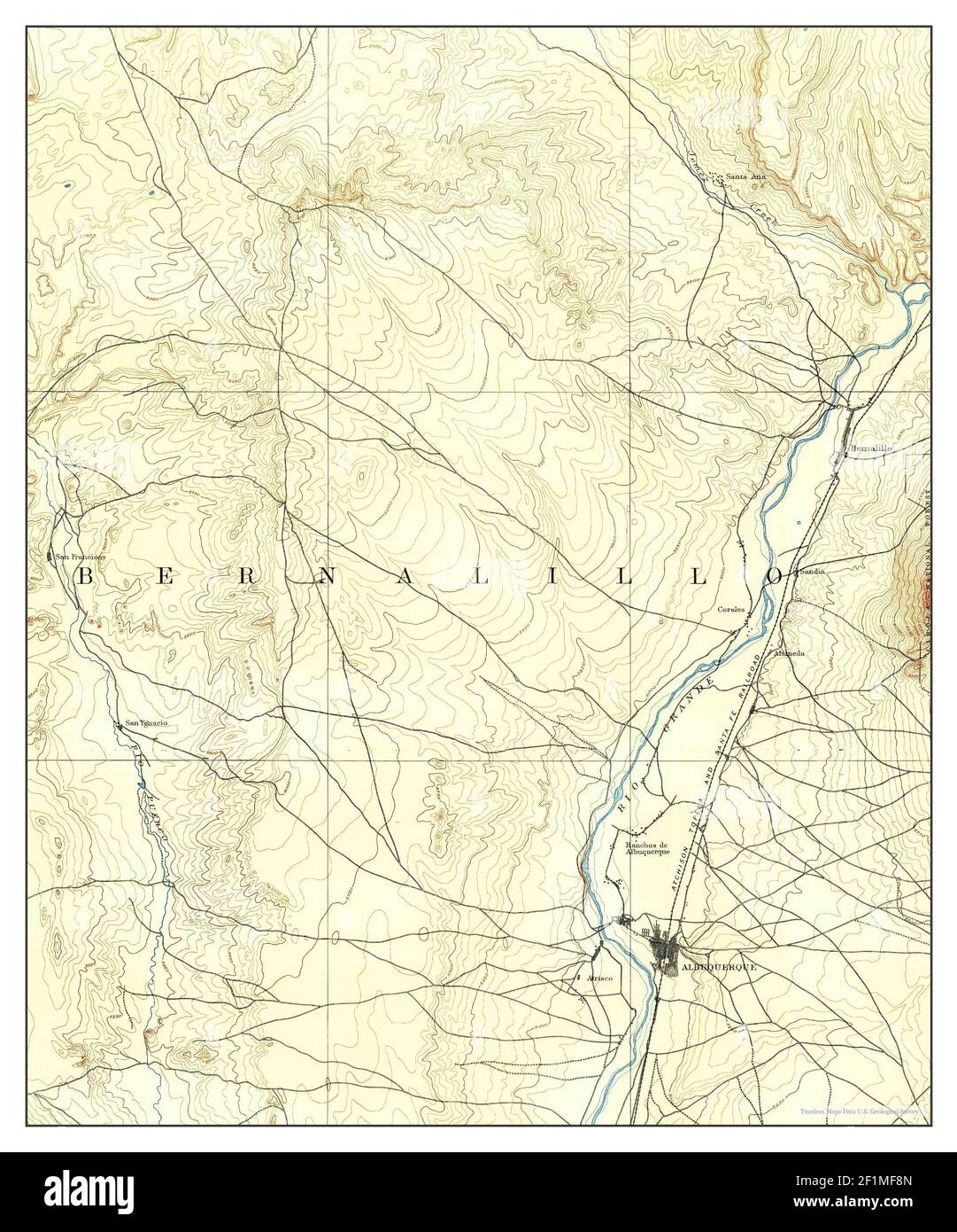 Bernalillo, New Mexico, map 1888, 1125000, United States of America by Timeless Maps, data U.S