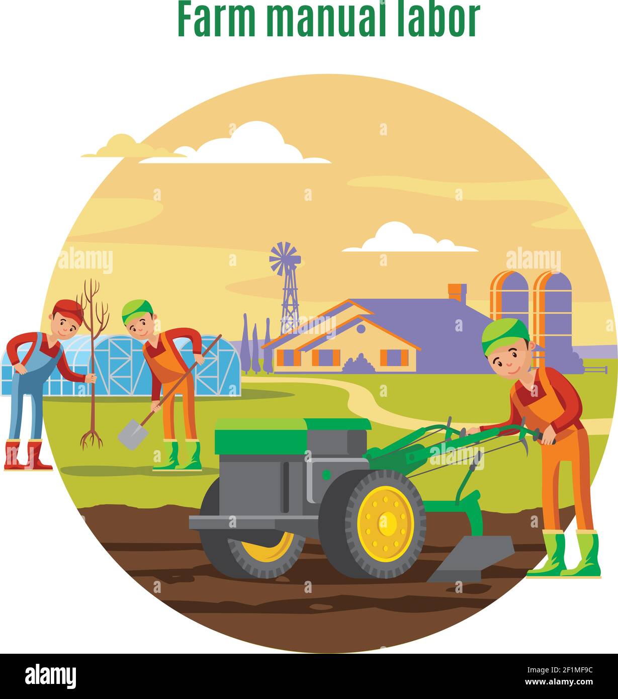 Manual farming illustration Cut Out Stock Images & Pictures Alamy
