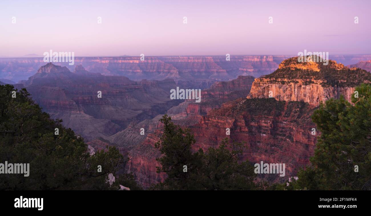 Horizontal Composition Deep Gorge Colorado River Cuts Through the Grand Canyon Stock Photo