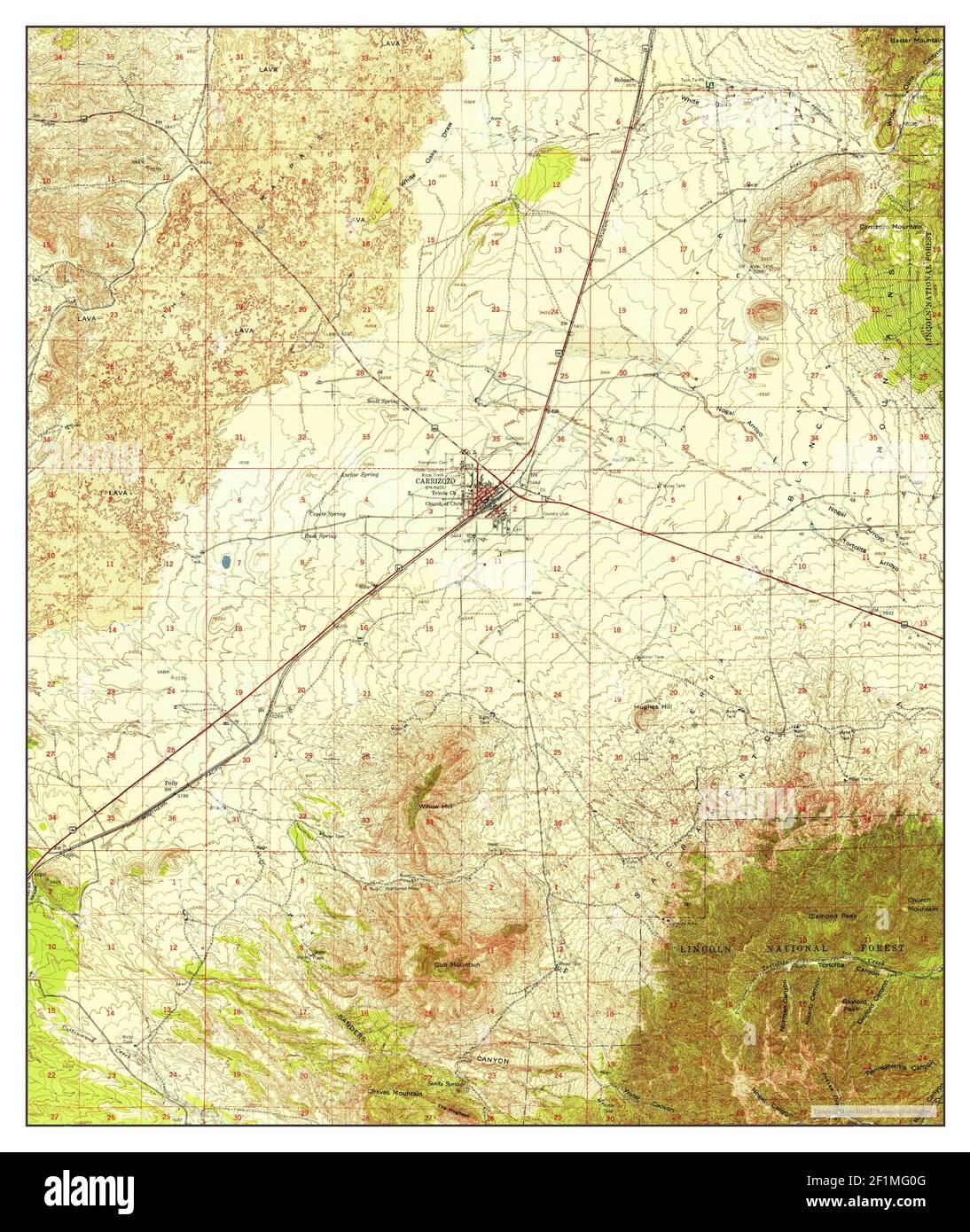 Carrizozo, New Mexico, map 1950, 162500, United States of America by