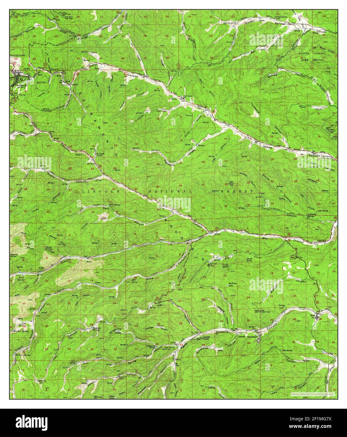 Cloudcroft, New Mexico, map 1952, 162500, United States of America by