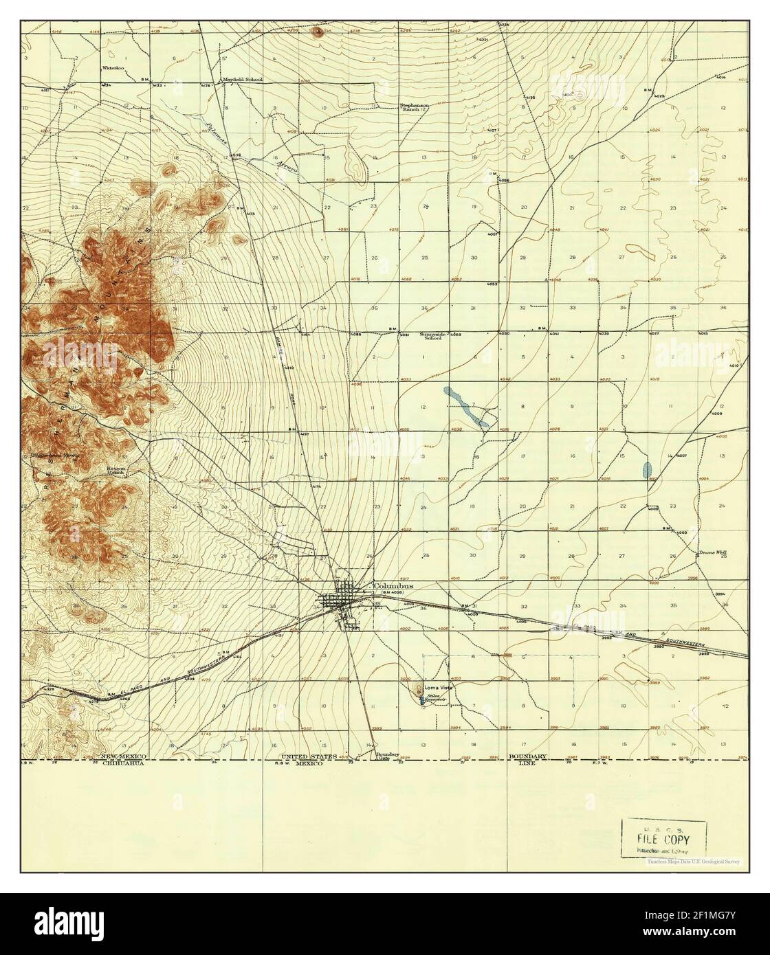 Columbus New Mexico Map Columbus, New Mexico, Map 1920, 1:62500, United States Of America By  Timeless Maps, Data U.s. Geological Survey Stock Photo - Alamy