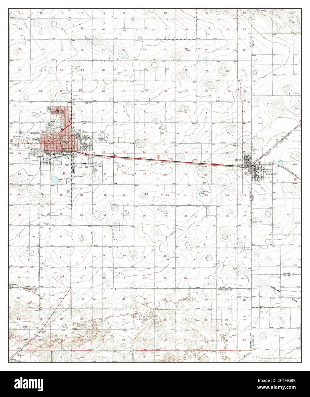 Clovis, New Mexico, map 1957, 162500, United States of America by