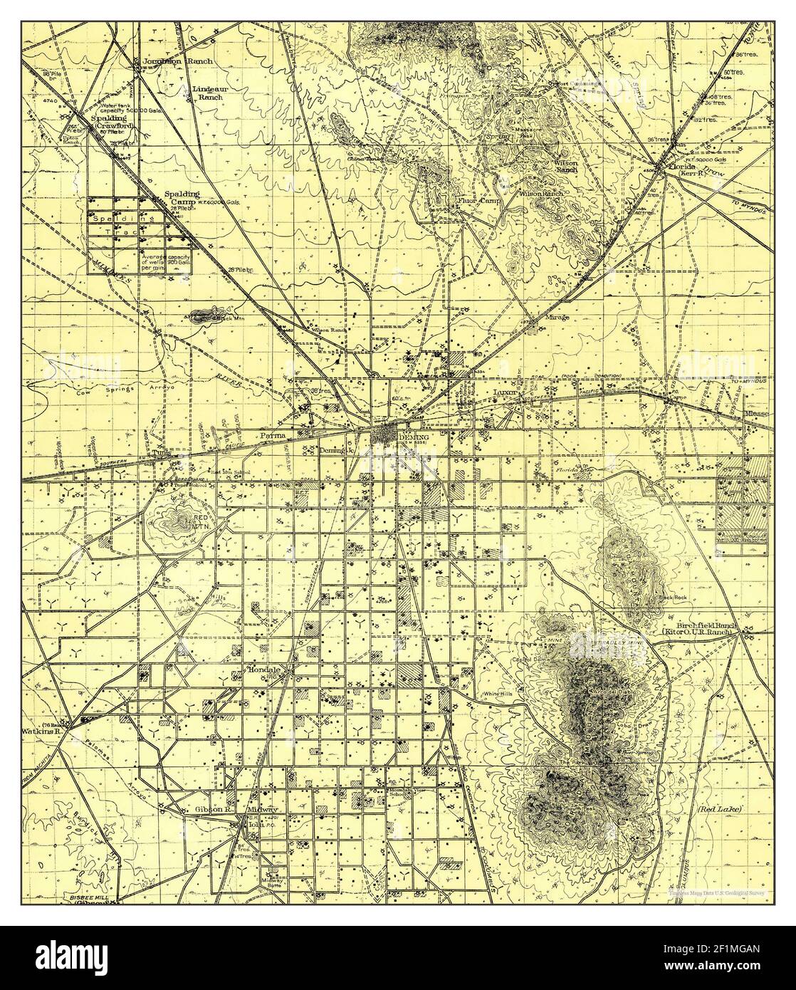 Deming, New Mexico, map 1915, 1125000, United States of America by Timeless Maps, data U.S