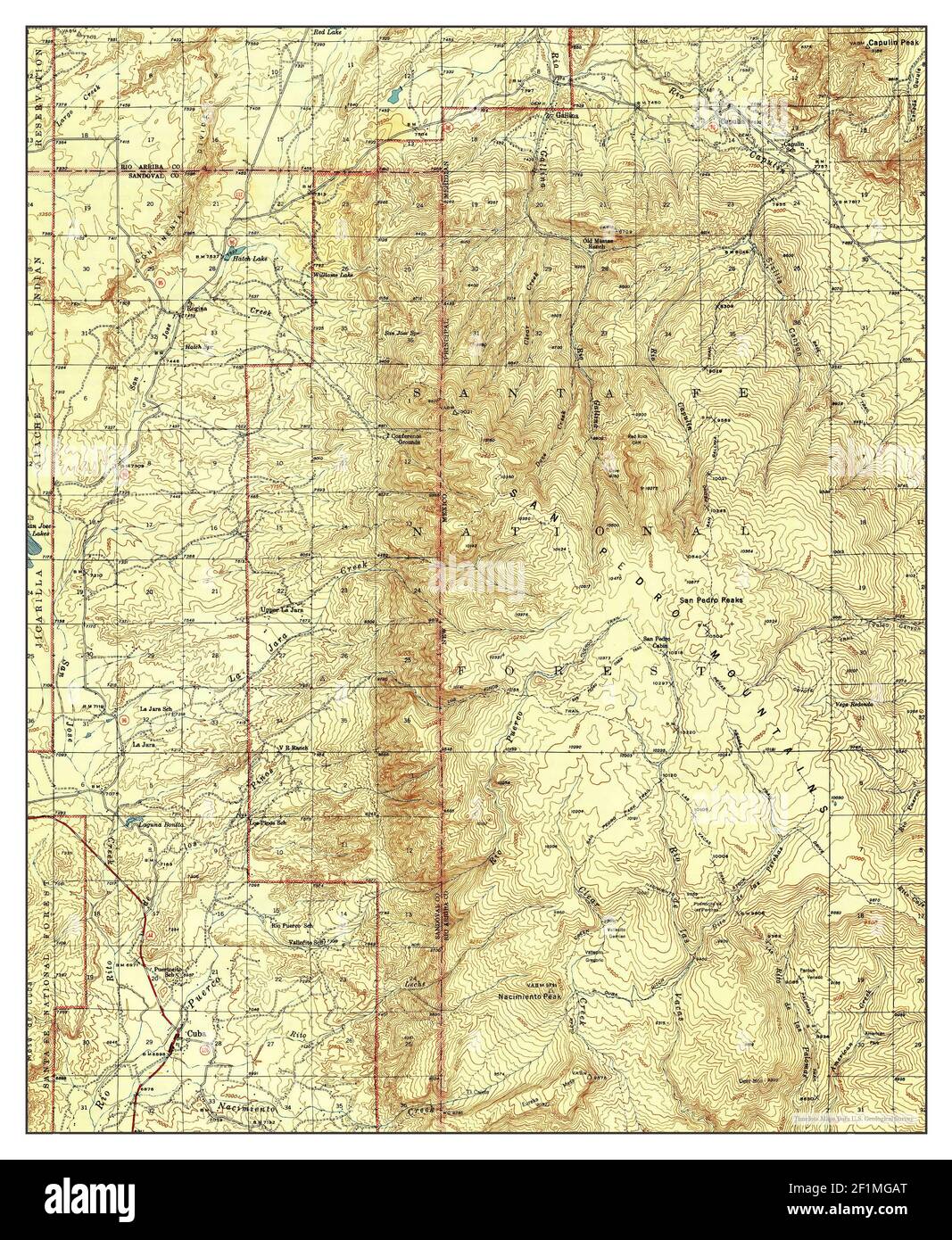 1943 Map of Cuba, New Mexico