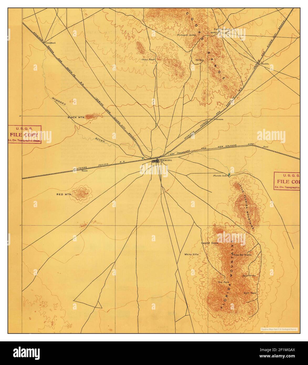 Deming, New Mexico, map 1899, 1125000, United States of America by Timeless Maps, data U.S