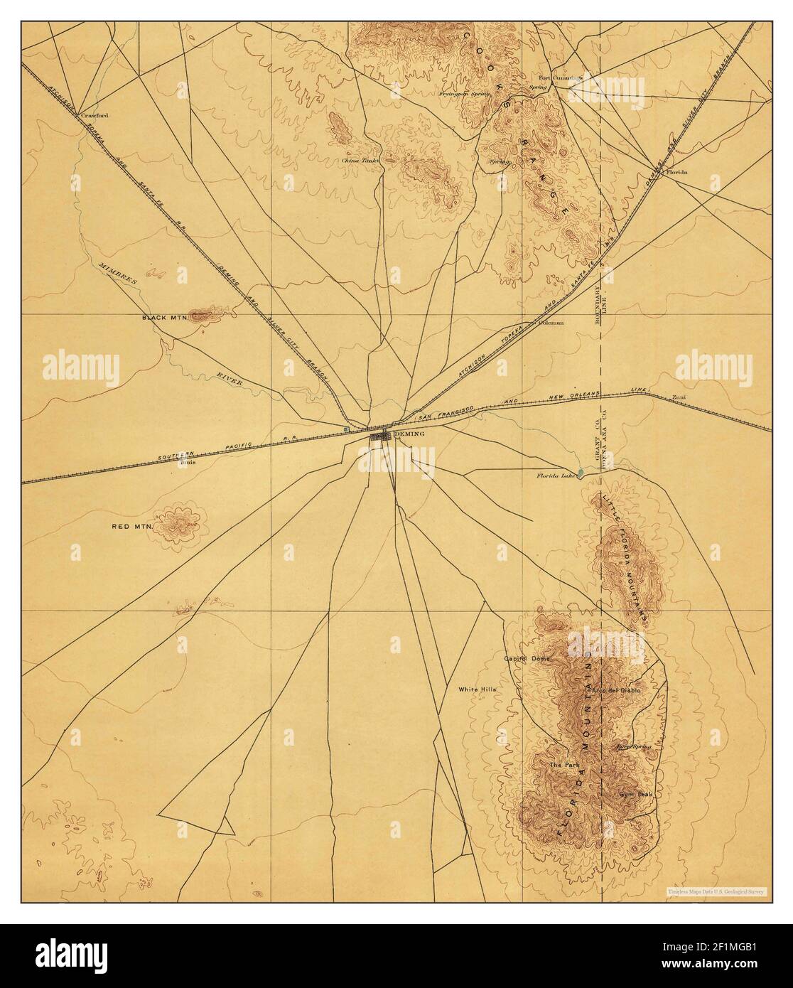 Deming, New Mexico, map 1899, 1125000, United States of America by Timeless Maps, data U.S