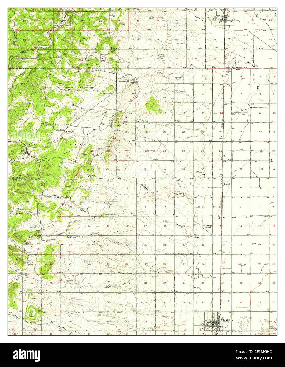 Estancia, New Mexico, map 1956, 162500, United States of America by
