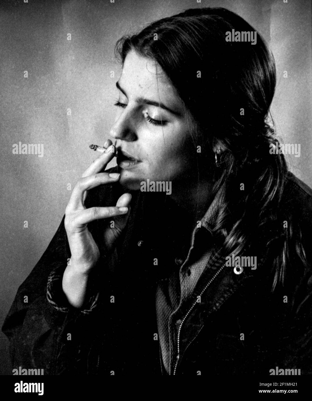 Tilburg, Netherlands. Studio Portrat of a young, caucasian woman. Stock Photo