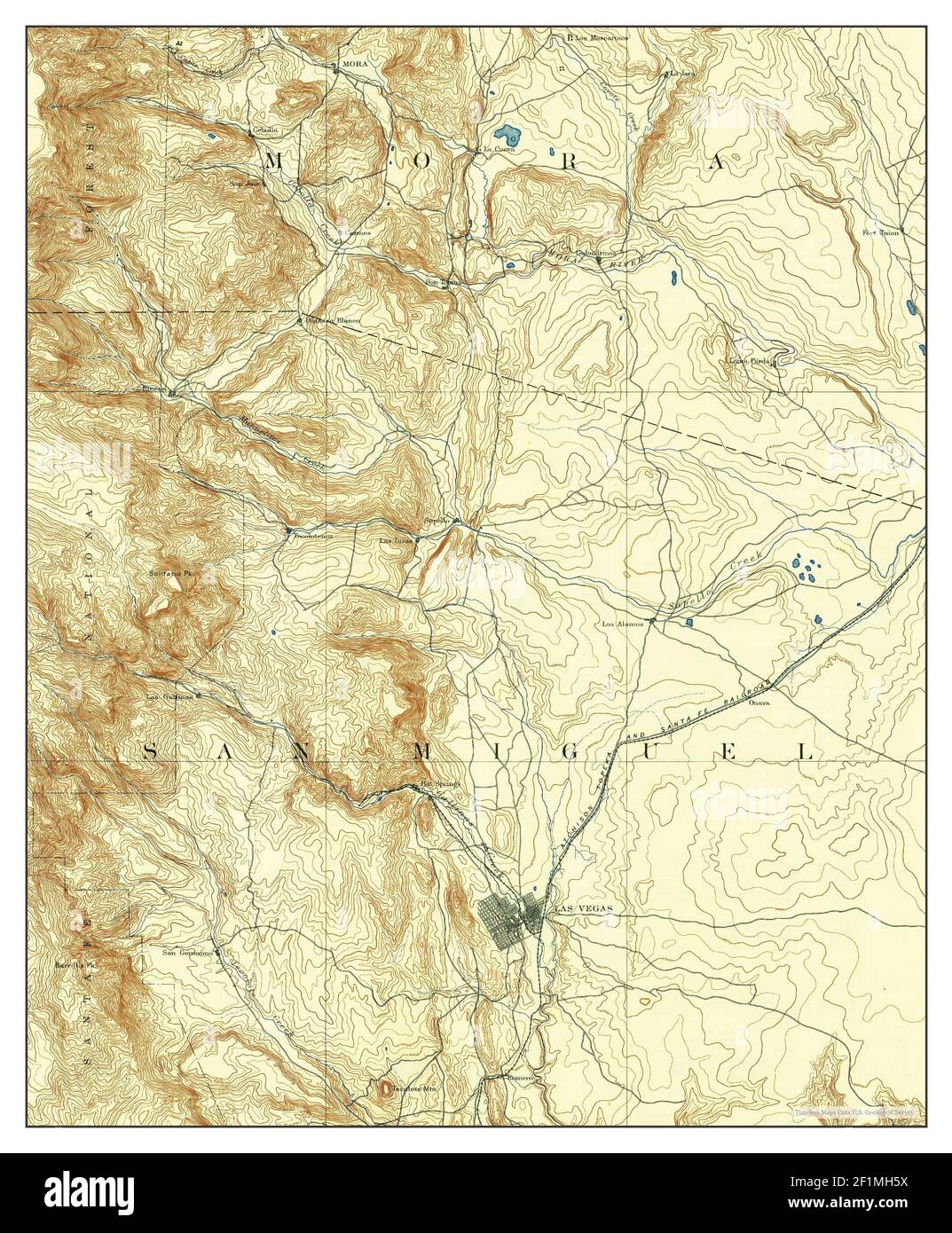 Las Vegas, New Mexico, map 1893, 1125000, United States of America by
