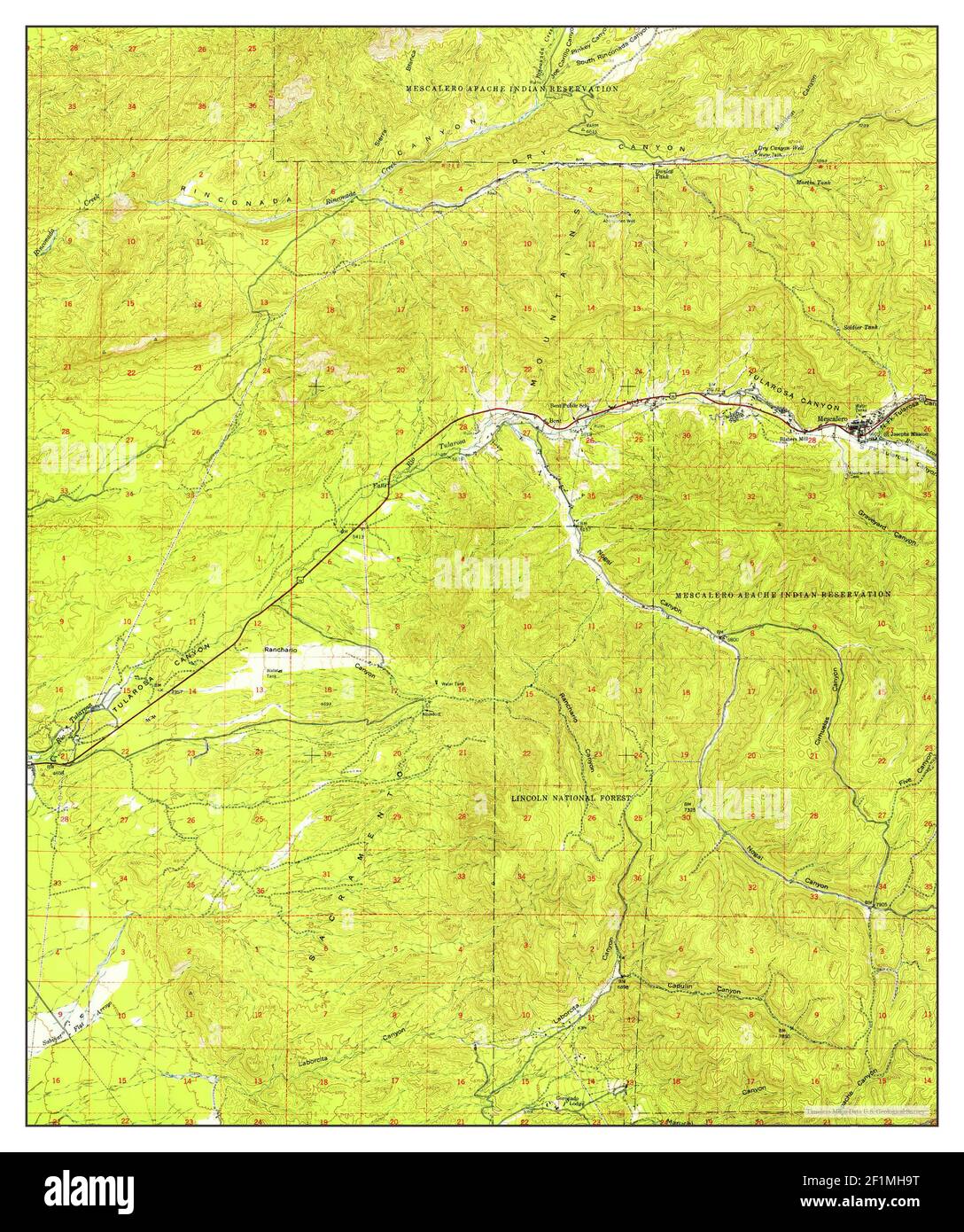 Mescalero, New Mexico, map 1950, 162500, United States of America by