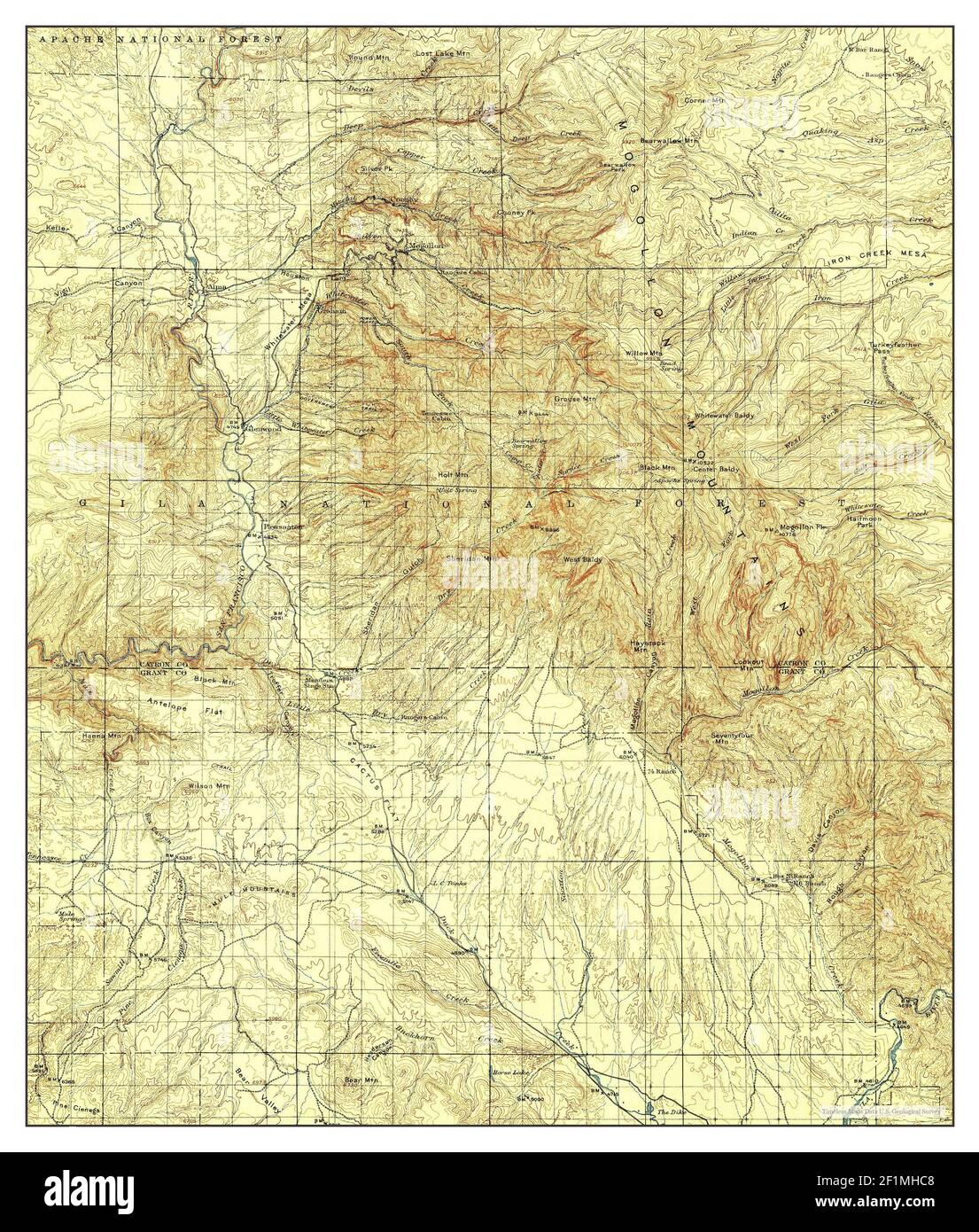 Mogollon, New Mexico, map 1912, 1125000, United States of America by